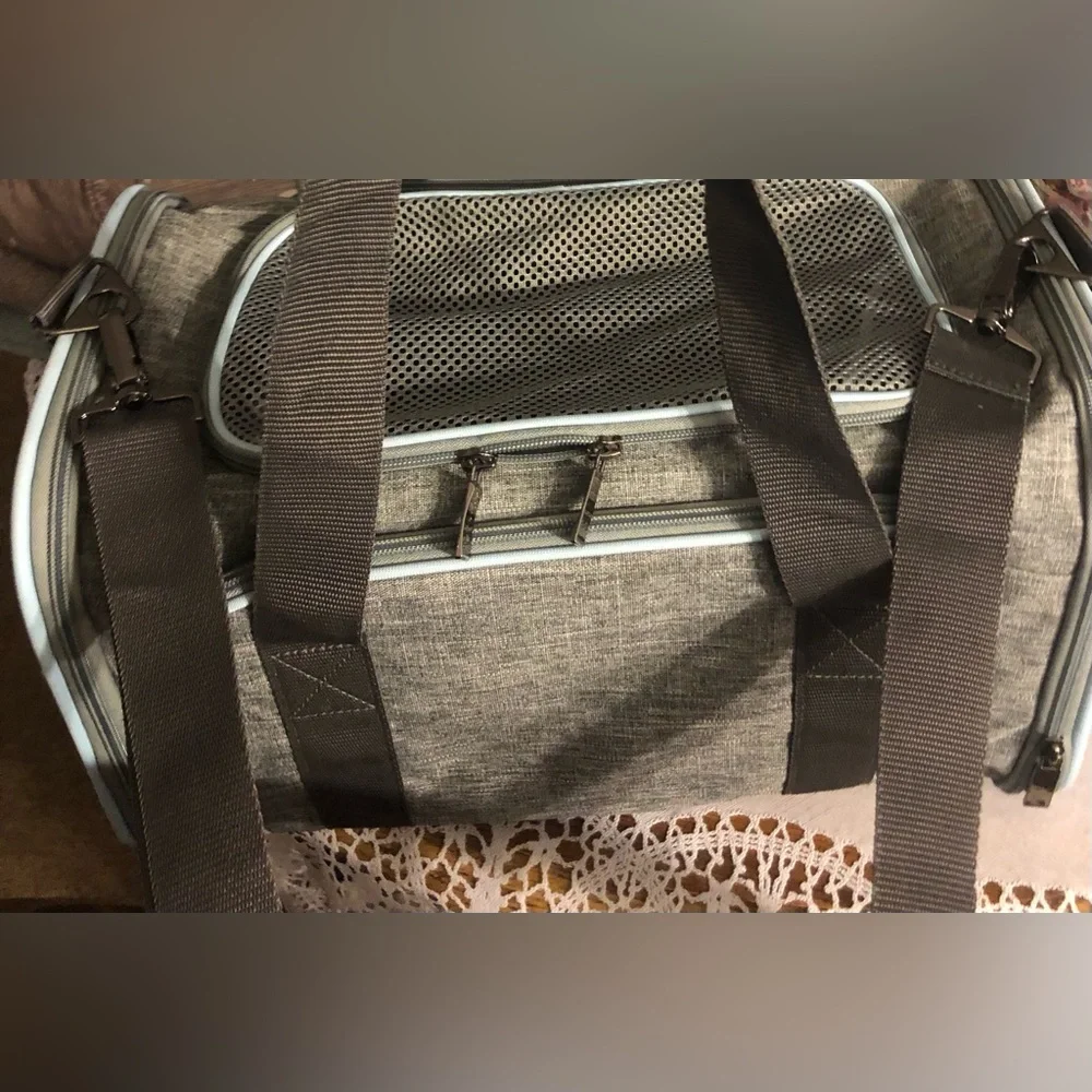 Petsfit Expandable Small Pet Carrier Airline Approved 16x10x9 Inches Small Grey